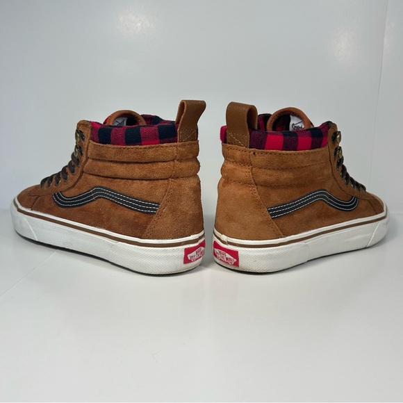 Vans SK8 Hi MTE Mens 7.5 Women’s 9 Scotchguard Brown Plaid Skate Hiking Shoes - Picture 10 of 15